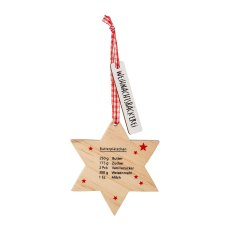 Wooden star hanger,CHRISTMAS BAG, 7x1x7cm,