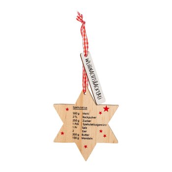 Wooden star hanger,CHRISTMAS BAG, 7x1x7cm,