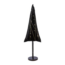 Velvet tree on foot, with star motif, 30x9cm, black