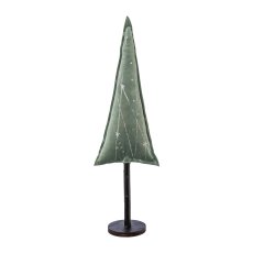 Velvet tree on foot,with star motif, 40x13cm, green