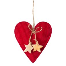 Fabric cord Christmas hanger 3 assorted, 13x2x13/11,5x2x11,5/14x2x8,5cm