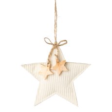 Stoff Cord Weihnachtshänger 3fa.so. , 13x2x13/11,5x2x11,5/14x2x8,5cm