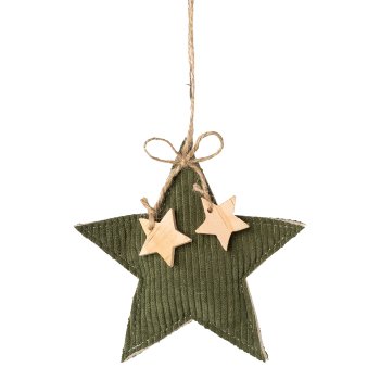 Stoff Cord Weihnachtshänger 3fa.so. , 13x2x13/11,5x2x11,5/14x2x8,5cm