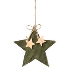 Stoff Cord Weihnachtshänger 3fa.so. , 13x2x13/11,5x2x11,5/14x2x8,5cm