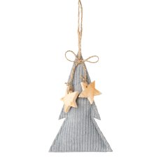 Fabric cord Christmas hanger 3 assorted, 13x2x13/11,5x2x11,5/14x2x8,5cm