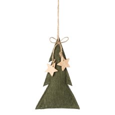 Fabric cord Christmas hanger 3 assorted, 14x2,5x14/18x2,5x11,5/17,5x2,5