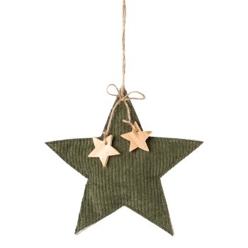 Fabric cord Christmas hanger 3 assorted, 14x2,5x14/18x2,5x11,5/17,5x2,5