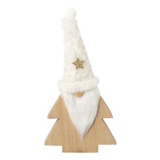 Holz Baum/Weihnachtsmann m.Wollmütze