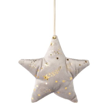 Stoff Glamour Weihnachtshänger 3fa.so., 10x2x14/10x2x10/12x2x12cm,