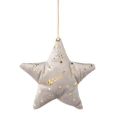 Stoff Glamour Weihnachtshänger 3fa.so., 10x2x14/10x2x10/12x2x12cm,