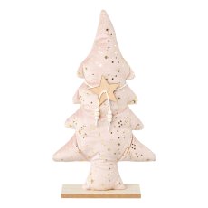 Stoff Glamour Baum auf Holzbase, 21x6x38cm, rosa