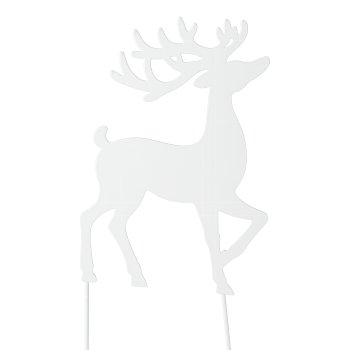 Metal deer stake, 13.5x26cm, white