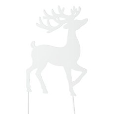 Metal deer stake, 13.5x26cm, white