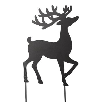 Metal deer stake, 13.5x26cm, black