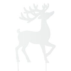 Metal deer stake, 21x36cm, white