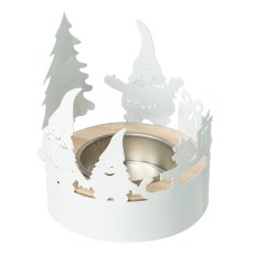 Metall-Holz Teelichthalter Weihnachtszeit