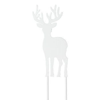 Metal deer stake, 5x18cm, white