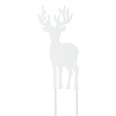 Metal deer stake, 5x18cm, white