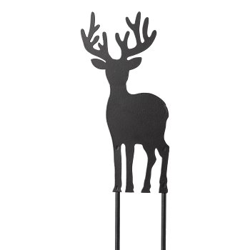 Metall Hirsch Stecker, 5x18cm, schwarz