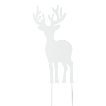 Metal deer stake, 7x24cm, white