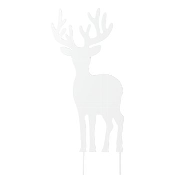 Metal deer stake, 14x34cm, white