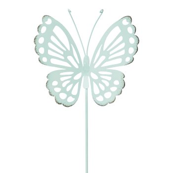 Metal butterfly stake, 45x12.5cm, aqua