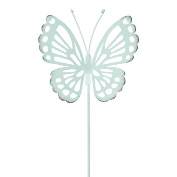 Metall Schmetterling Stecker, 67x15cm, aqua