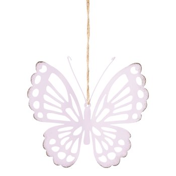 Metal butterfly hanger, 12x11cm, lavender