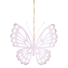 Metal butterfly hanger, 12x11cm, lavender