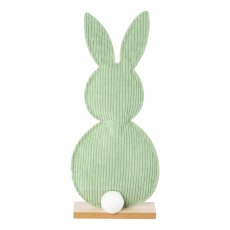 Fabric felt bunny tail on wooden foot, 12x4x30cm, jade