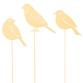Metall Gartenstecker 3fa.so. BIRD, 32cm, hellgelb