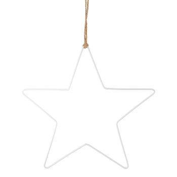 Metal star hanger, 30x30cm, white