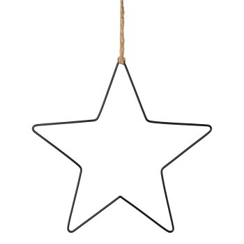 Metal star hanger, 30x30cm, black