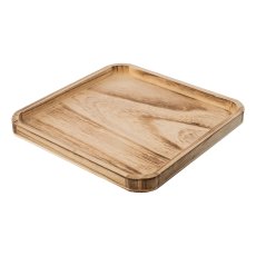 Wooden paulownia plate square, 30x30x2cm, natural