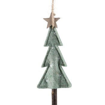 Felt wood tree hanger, 17x6x1cm, light green