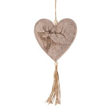 Felt heart hanger, 10x10cm, cream