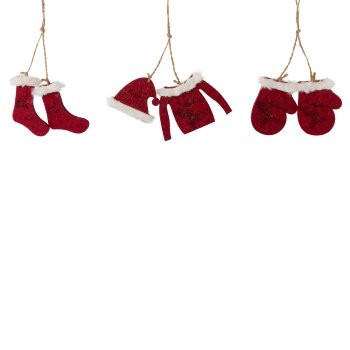 Filz Weihnachstdekoset 1oteilig, 16x3x16cm Box, rot, 10/Box