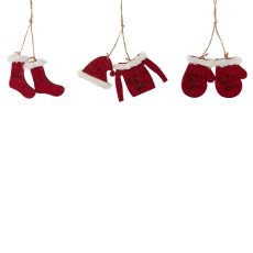 Filz Weihnachstdekoset 1oteilig, 16x3x16cm Box, rot, 10/Box