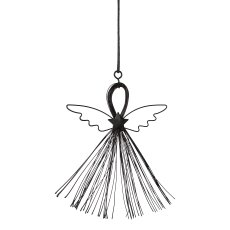 Metal angel pendant, 13x11cm, black