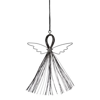 Metal angel pendant, 18x17cm, black