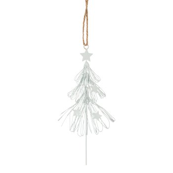 Metall Baum Hänger, 18x7cm, weiß