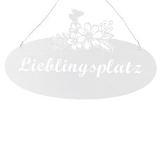 Metall Tür Hänger Board m.Blumendekor 2fa.so., 30x0,5x16cm, Weiß