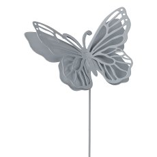 Metal Butterfly Double stake, 12x3x42cm, Dove Blue