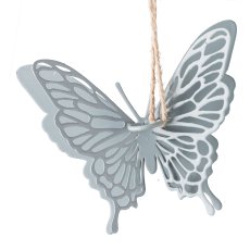 Metall Schmetterling 2.fa sortiert Hänger, 9x3x7cm, Taubenblau