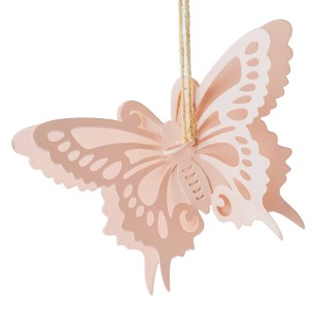 Metall Schmetterling 3.fa sortiert Hänger, 12x3x9cm, Apricot