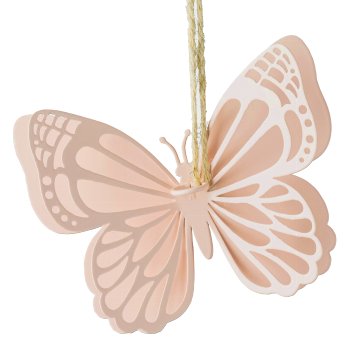 Metall Schmetterling 3.fa sortiert Hänger, 12x3x9cm, Apricot