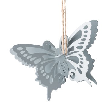 Metal Butterfly Hanger, 3 assorted, 12x3x9cm, Dove Blue