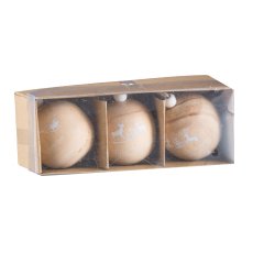 Holz Kugel Ball Hänger, Weihnachtsmotiv ca.5cm, Natur