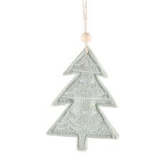 Filz Weihnachtshänger, 2fa.so. Stern/Baum, m.Motiv 10x11cm, Grün
