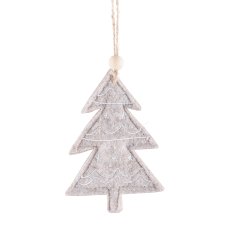 Filz Weihnachtshänger, 2fa.so. Stern/Baum, m.Motiv 10x11cm, Dunkelbraun
